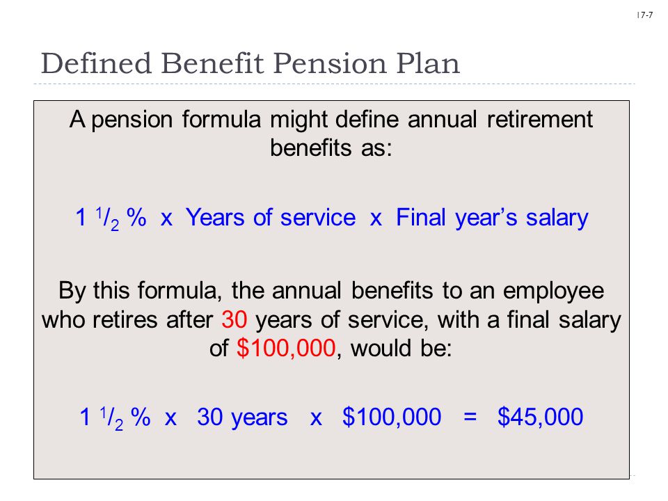 Defined benefit pension